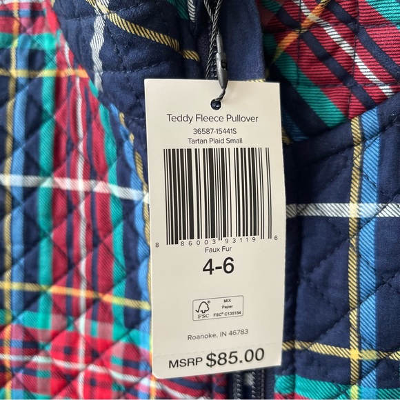 VERA BRADLEY Teddy Fleece Pullover Tartan Plaid BRAND NEW WITH TAG - Picture 9 of 11